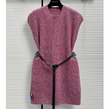 Louis Vuitton Felted Wool Knit Mini Dress 1AC3VE Rouge 2023