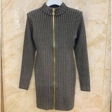 Balmain Lurex knit zip dress 2023