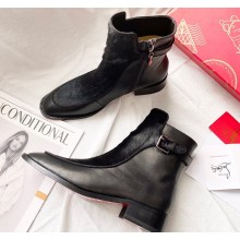 Christian Louboutin Ecritoir Leather Low boots CL29 Horsehair Black 2023