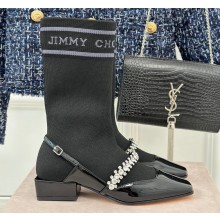 Jimmy Choo Heel 3cm Sock Knit Ankle Boots in Black 2023