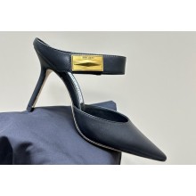 Jimmy Choo Heel 6.5cm/8.5cm Nell Mules in Calf Leather Black 2023