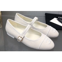 Chanel CC Logo Denim Mary Janes White 2023
