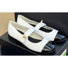 Chanel Patent Calfskin Mary Janes G45280 White/Black 2023