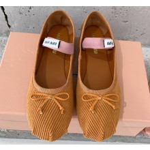 Miu Miu Corduroy ballerinas with bow 5F794D Brown 2023