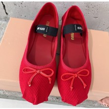 Miu Miu Corduroy ballerinas with bow 5F794D Red 2023