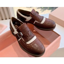 Miu Miu x Church's Leather Shanghai Monk Shoes Brown 2024