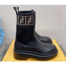Fendi Domino Black leather biker boots 03 2023