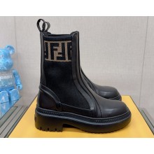 Fendi Domino Black leather biker boots 04 2023