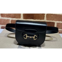 Gucci Horsebit 1955 rounded belt bag 760198 Leather Black 2024