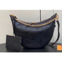 Louis Vuitton Monogram Empreinte Leather Loop Hobo Bag M46725 Black 2023