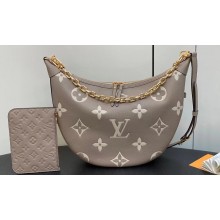 Louis Vuitton Monogram Empreinte Leather Loop Hobo Bag M46738 Dove Gray/Cream 2023