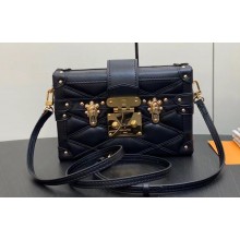 Louis Vuitton Lamb leather Petite Malle Bag M23518 Black/Beige 2023