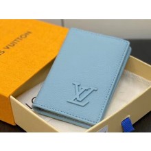 Louis Vuitton Cowhide leather Pocket Organizer Wallet M82805 Cloud Blue 2023