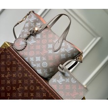 Louis Vuitton Mahina perforated calfskin leather Blossom PM Bag M23758 Flight Mode Gray 2023