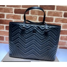 Gucci GG Marmont large tote bag 739684 matelassé chevron leather Black 2024