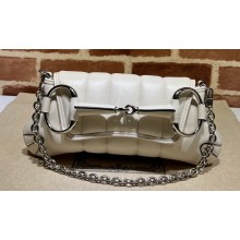 Gucci Horsebit Chain small shoulder bag 764339 quilted leather White