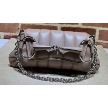 Gucci Horsebit Chain small shoulder bag 764339 quilted leather Nude