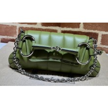 Gucci Horsebit Chain small shoulder bag 764339 quilted leather Green