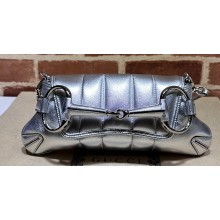 Gucci Horsebit Chain small shoulder bag 764339 quilted leather Silver