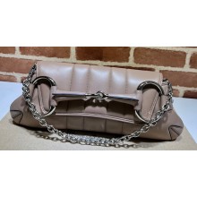 Gucci Horsebit Chain medium shoulder bag 764255 quilted leather Nude
