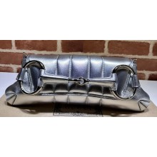 Gucci Horsebit Chain medium shoulder bag 764255 quilted leather Silver