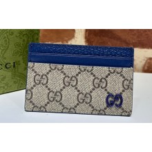 Gucci Card case with GG detail 768248 Beige/Blue