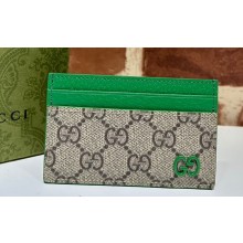 Gucci Card case with GG detail 768248 Beige/Green