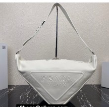 Prada Large leather Triangle bag 2VY007 White 2023