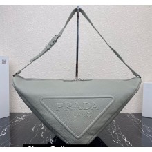 Prada Large leather Triangle bag 2VY007 Gray 2023