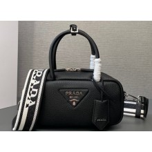 Prada Leather top-handle bag 1BB102 Black 2023