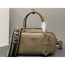 Prada Leather top-handle bag 1BB102 Camel 2023