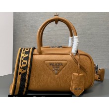 Prada Leather top-handle bag 1BB102 Brown 2023