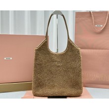 Miu Miu IVY Shearling bag 5BG231 Brown 2023