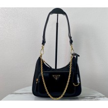 Prada Re-Nylon and brushed leather mini-bag 1BC198 Black 2023