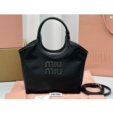 Miu Miu IVY leather Small Tote bag 5BG276 Black 2023