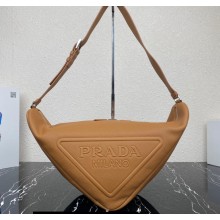 Prada Large leather Triangle bag 2VY007 Brown 2023