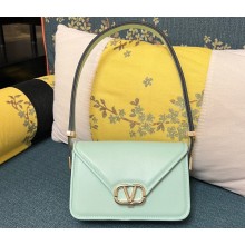 Valentino shoulder Letter Small Bag in smooth calfskin Pale Green 2023