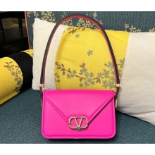 Valentino shoulder Letter Small Bag in smooth calfskin Fuchsia 2023