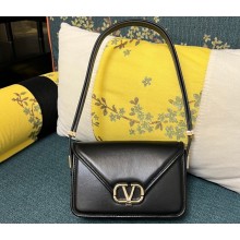 Valentino shoulder Letter Small Bag in smooth calfskin Black 2023