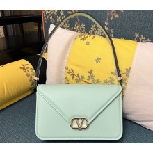 Valentino shoulder Letter Large Bag in smooth calfskin Pale Green 2023