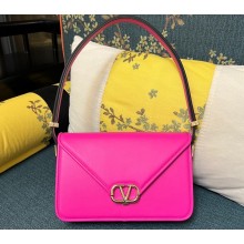 Valentino shoulder Letter Large Bag in smooth calfskin Fuchsia 2023