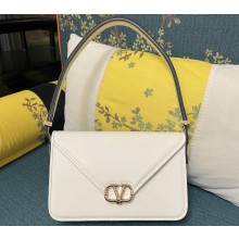 Valentino shoulder Letter Large Bag in smooth calfskin White 2023