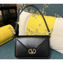 Valentino shoulder Letter Large Bag in smooth calfskin Black 2023
