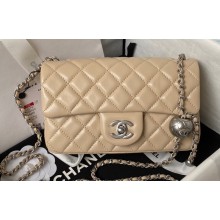 Chanel Pearl on Chain Classic Flap Bag AS1787 Beige/Silver 2023