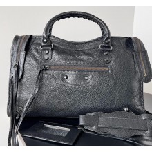 Balenciaga Classic City Large Handbag in Arena calfskin Black