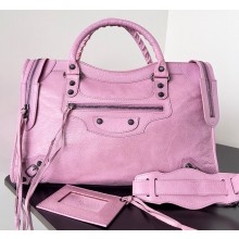 Balenciaga Classic City Large Handbag in Arena calfskin Light Pink