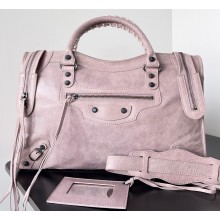 Balenciaga Classic City Large Handbag in Arena calfskin Dusty Pink