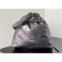 Balenciaga Crush Small Tote Bag in crushed calfskin dark grey 2023