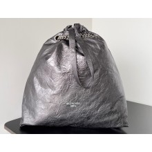 Balenciaga Crush Medium Tote Bag in crushed calfskin dark grey 2023