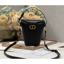 Dior 30 Montaigne Mini Bucket Bag In Calfskin Black 2024